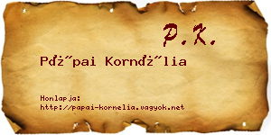 Pápai Kornélia névjegykártya